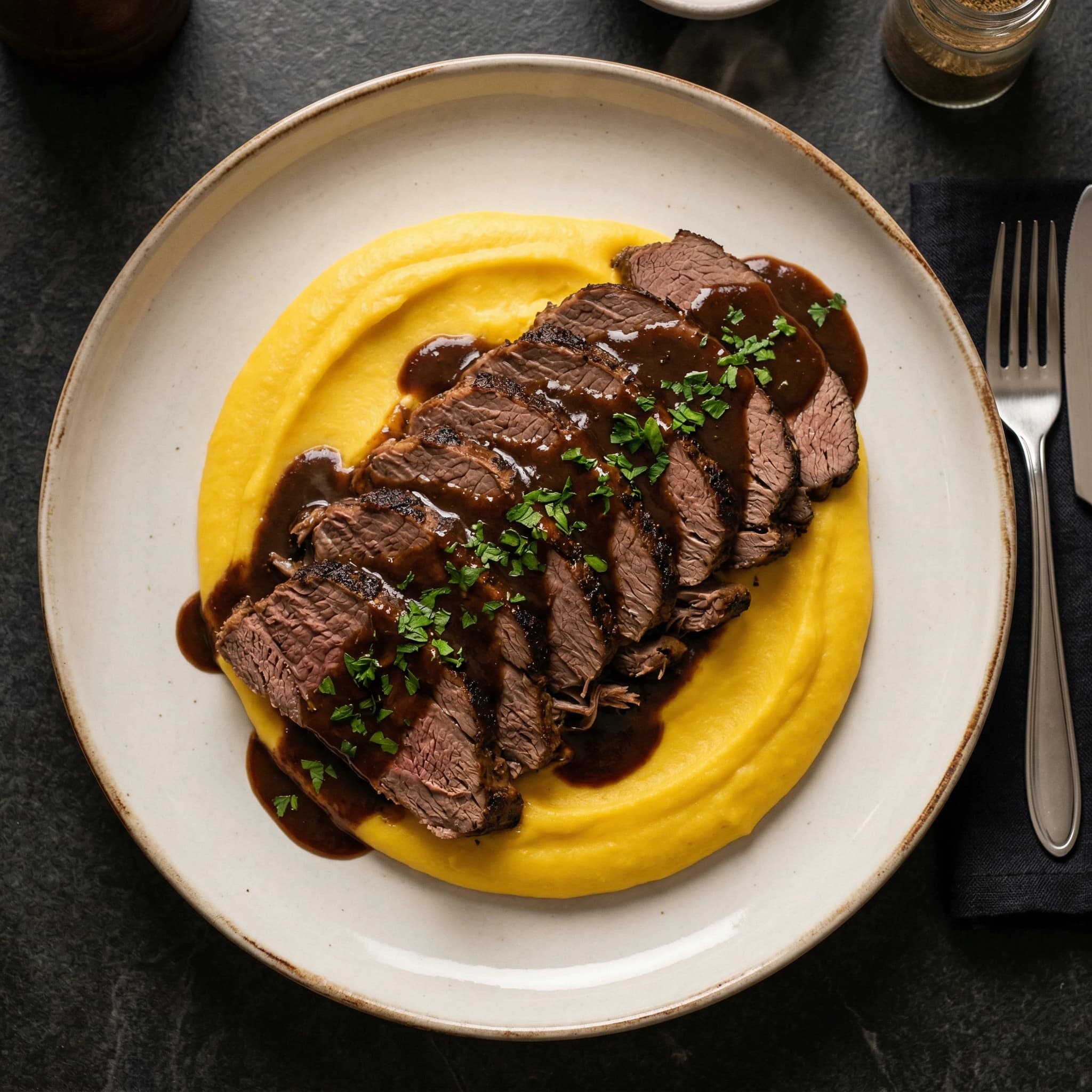 Peruvian Pot Roast with Mashed Potatoes