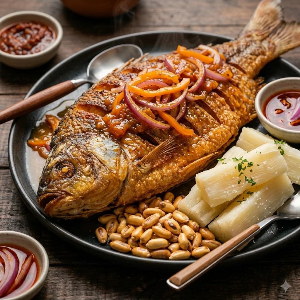 Cachema Fish with Hot Onion Sauce