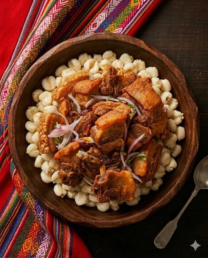 Cajamarca-Style Pork Chicharrón With Mote