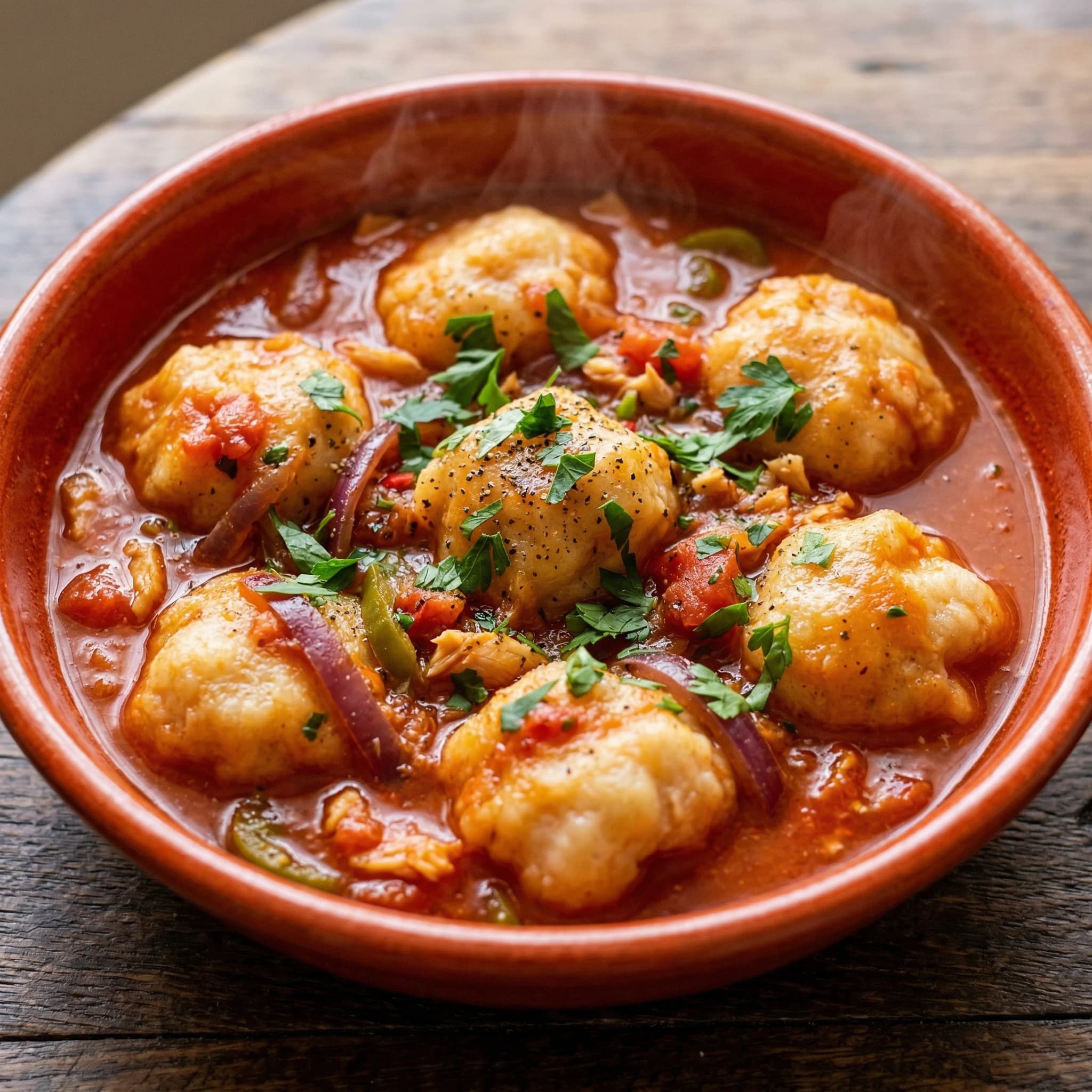 Panamanian Domplines in Salted Cod Stew