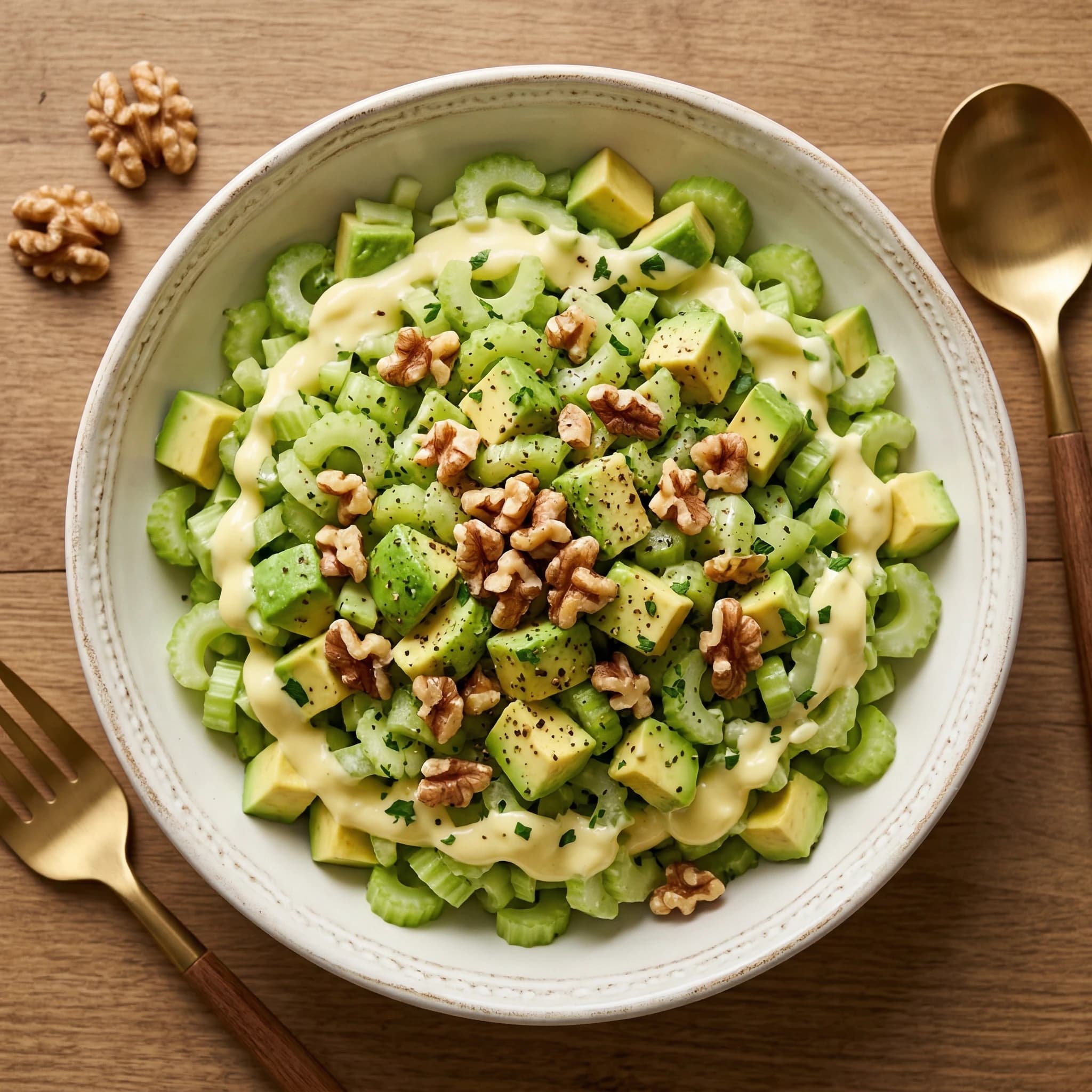 Celery, Avocado, And Walnut Salad