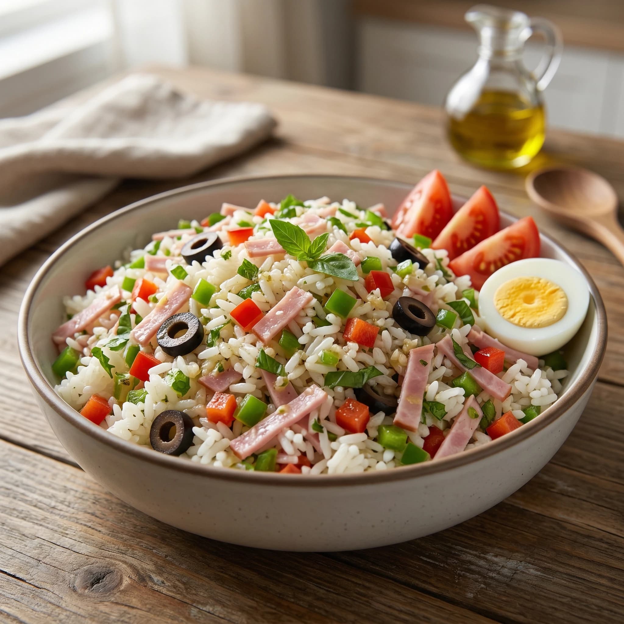 Italian-Style Rice Salad With Garlic Dressing