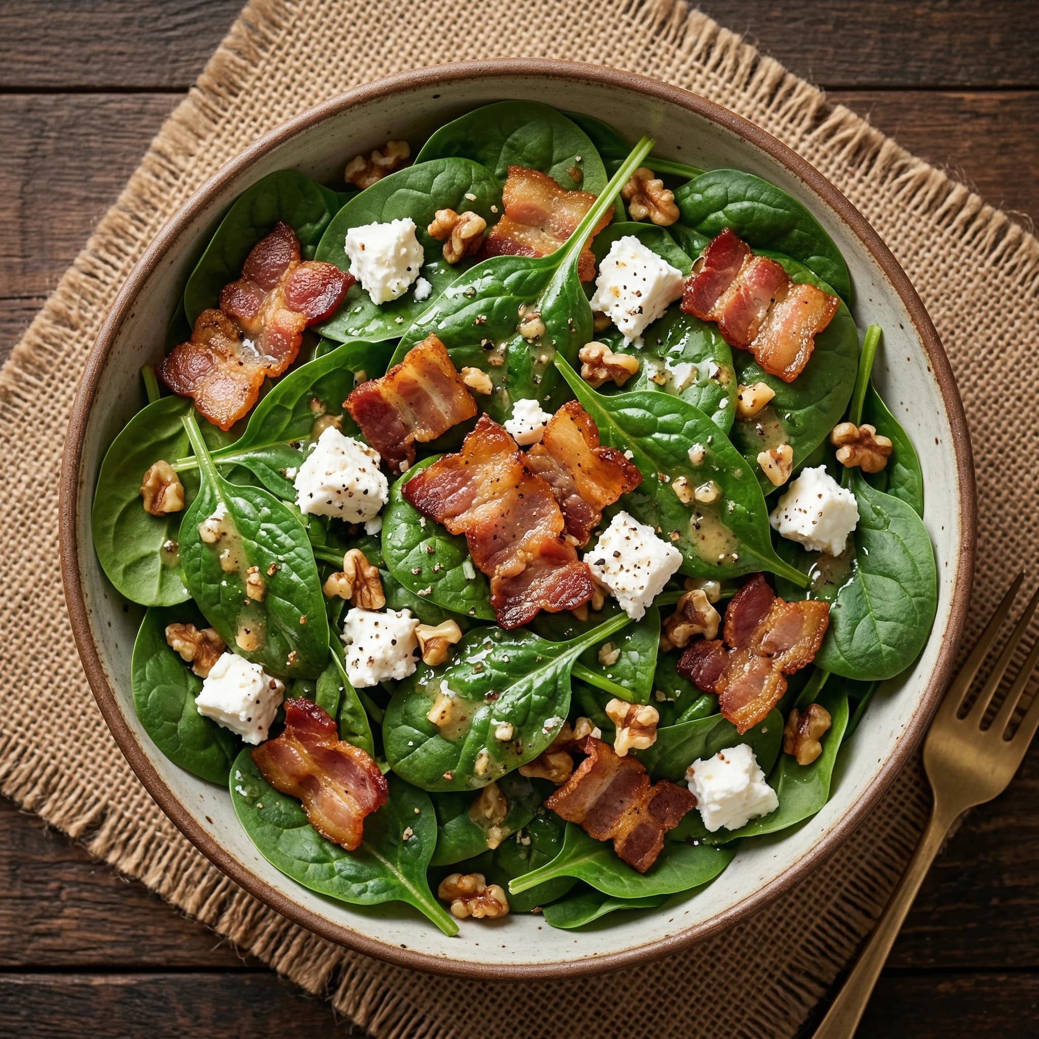 Spinach, Bacon, and Cheese Salad