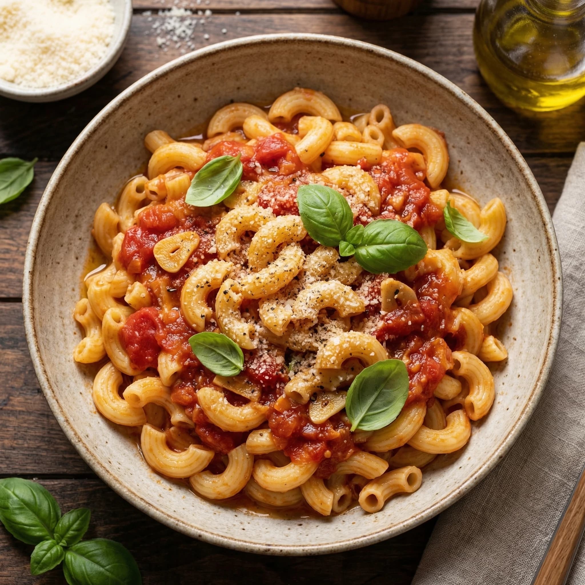 Short Pasta with Fresh Tomato and Basil