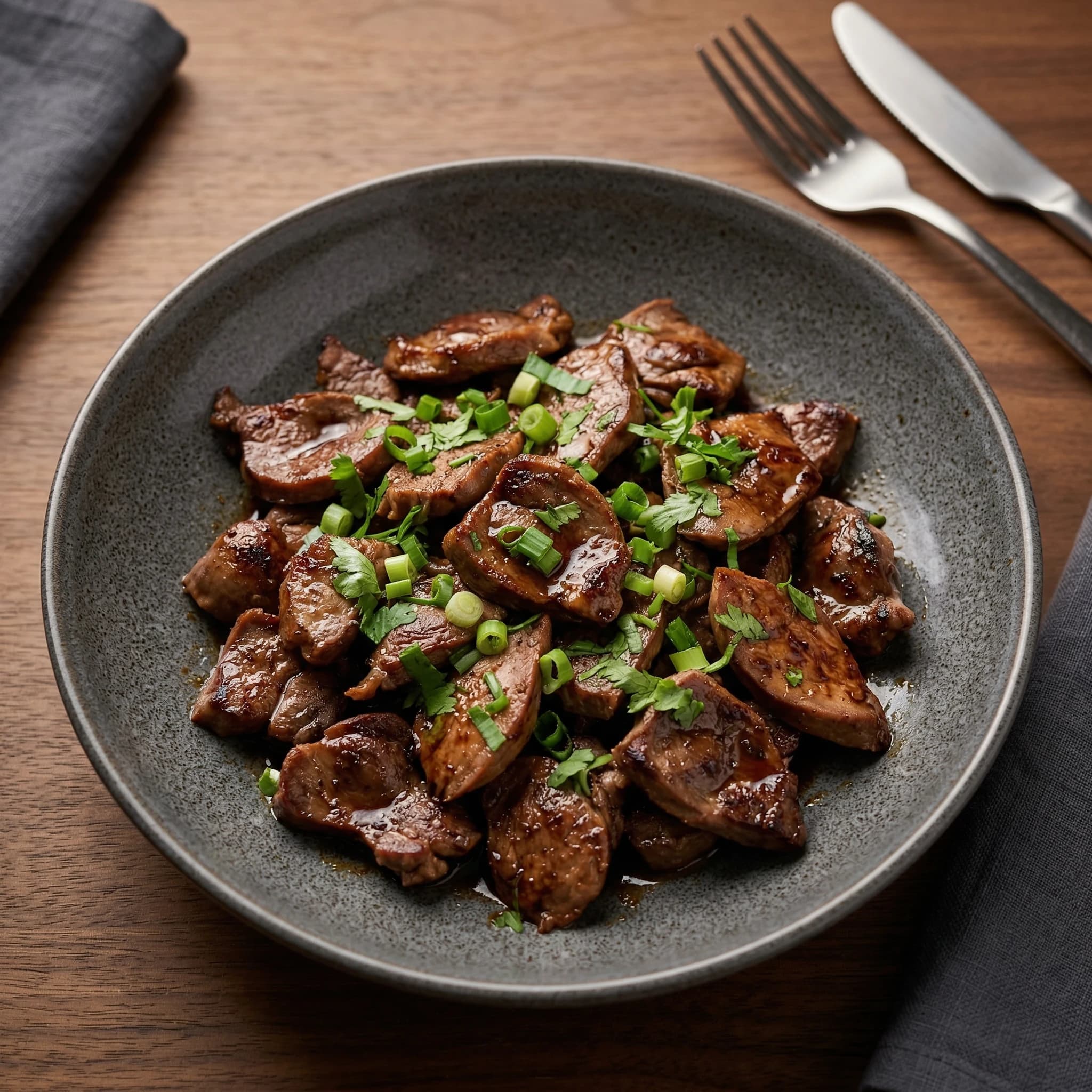 Chicken Gizzards in Soy Glaze