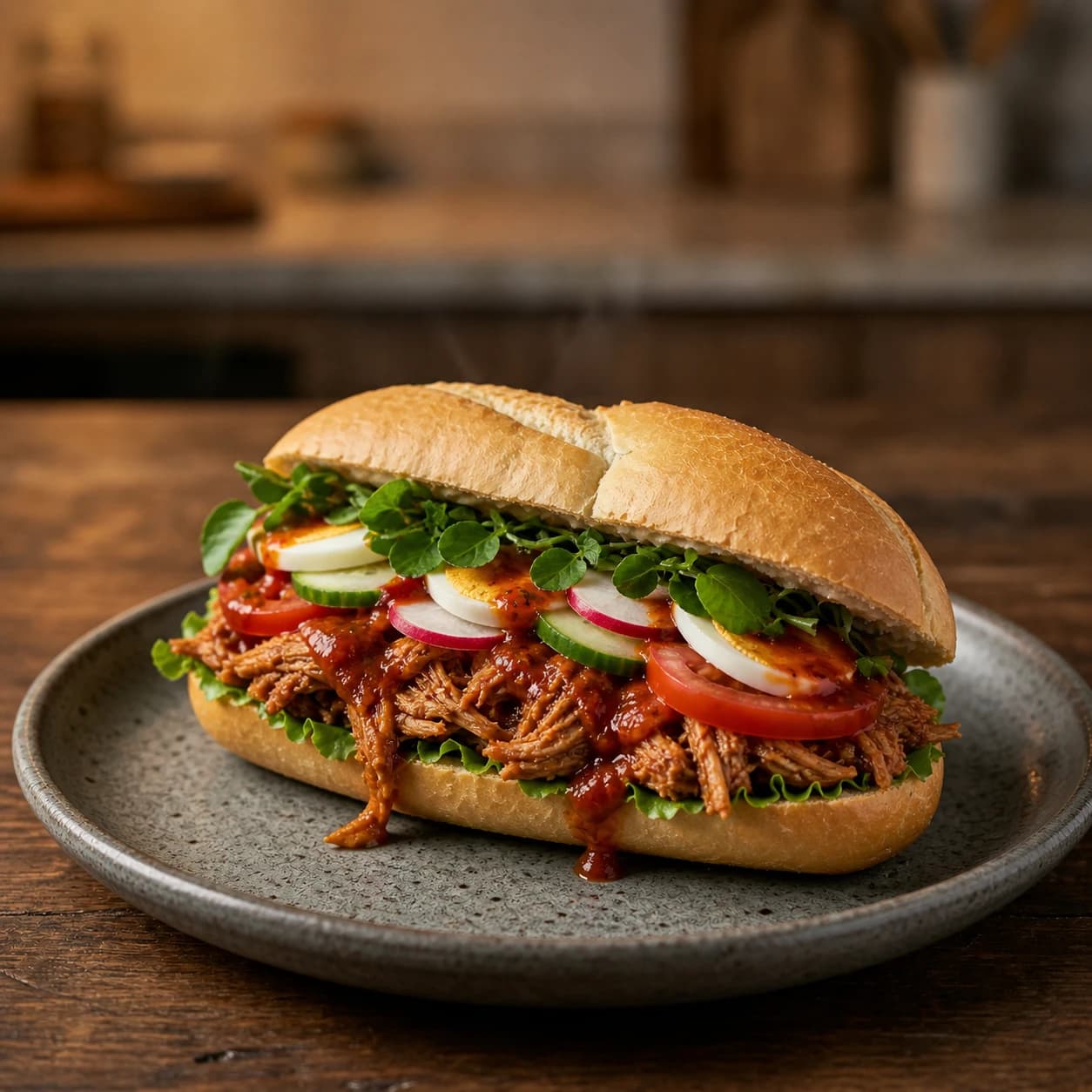 Salvadoran Chicken-Stuffed Roll