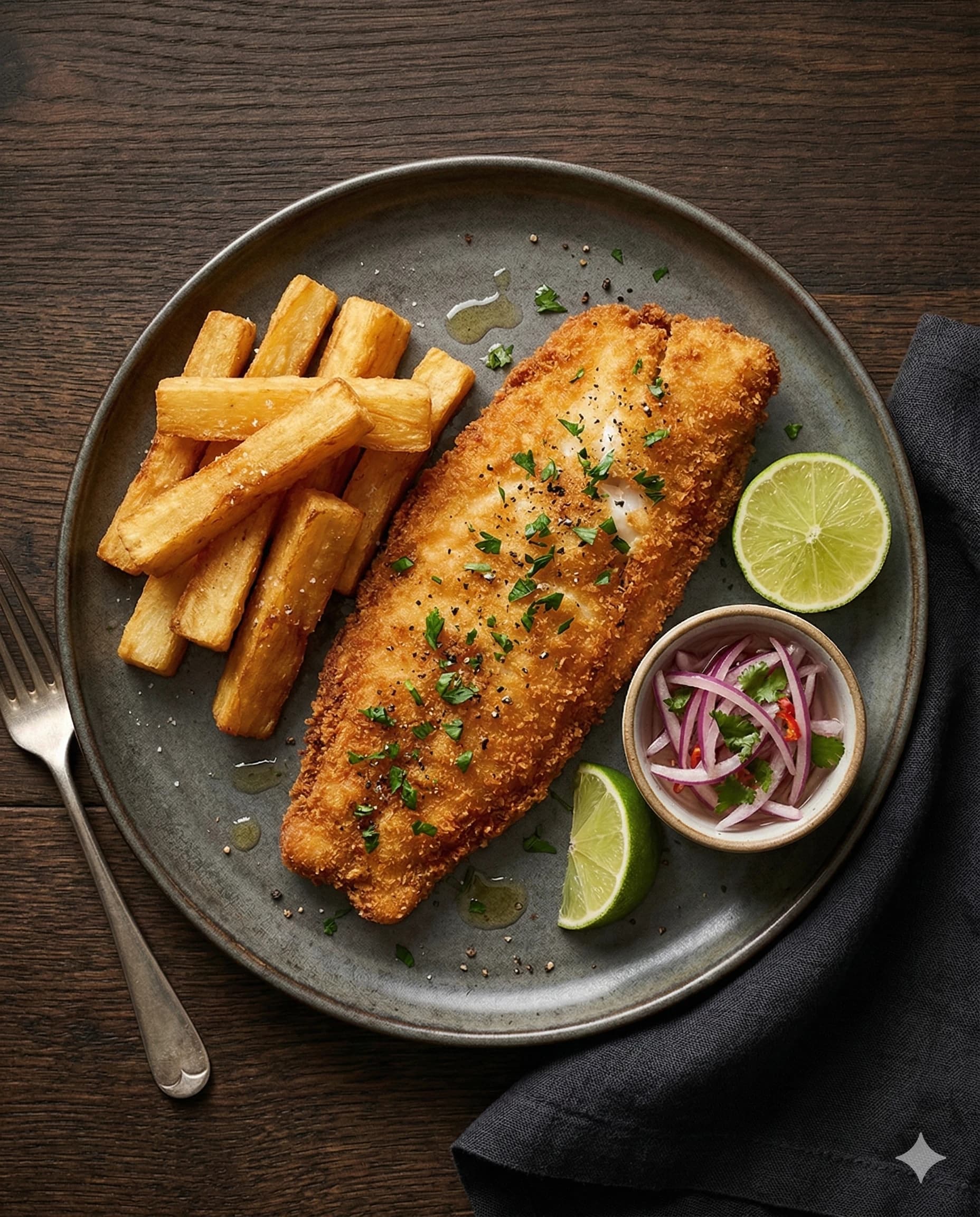 Pescado Frito con Yucas