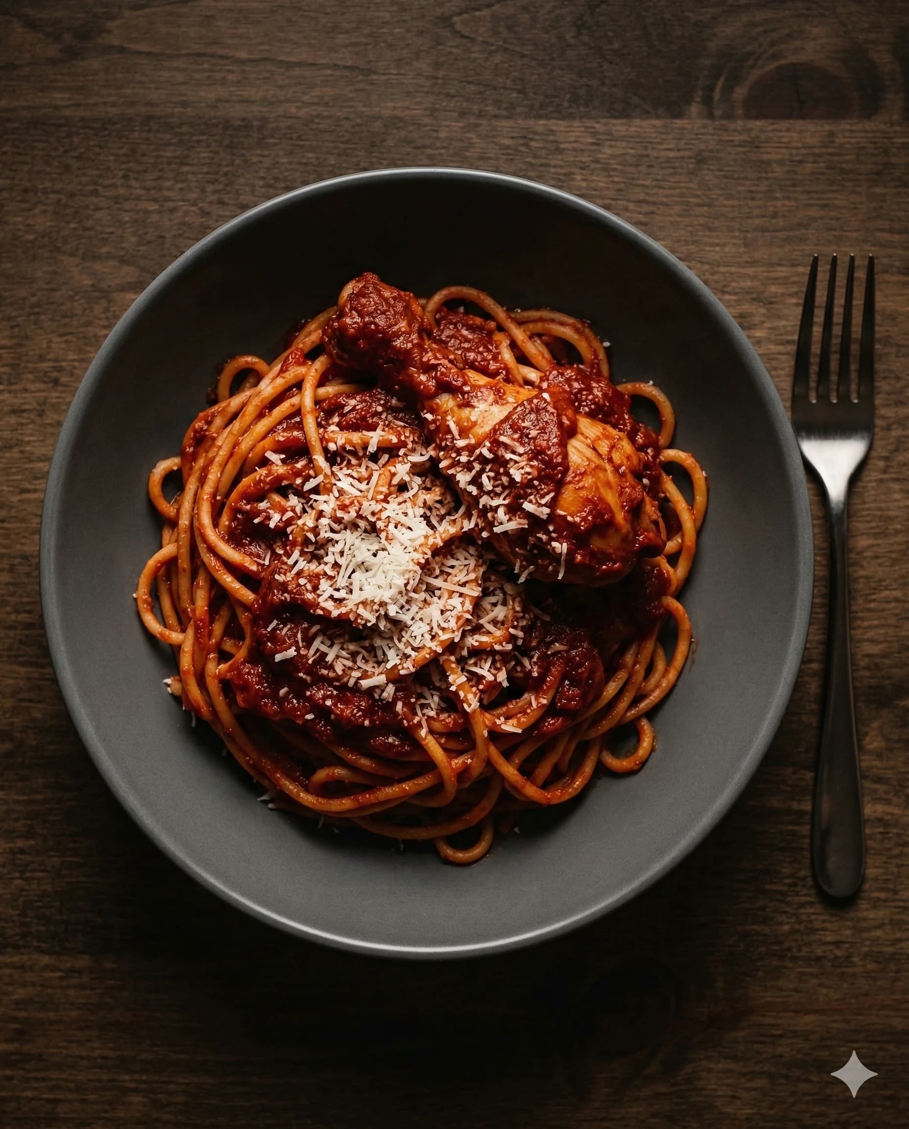 Tallarines Rojos con Pollo