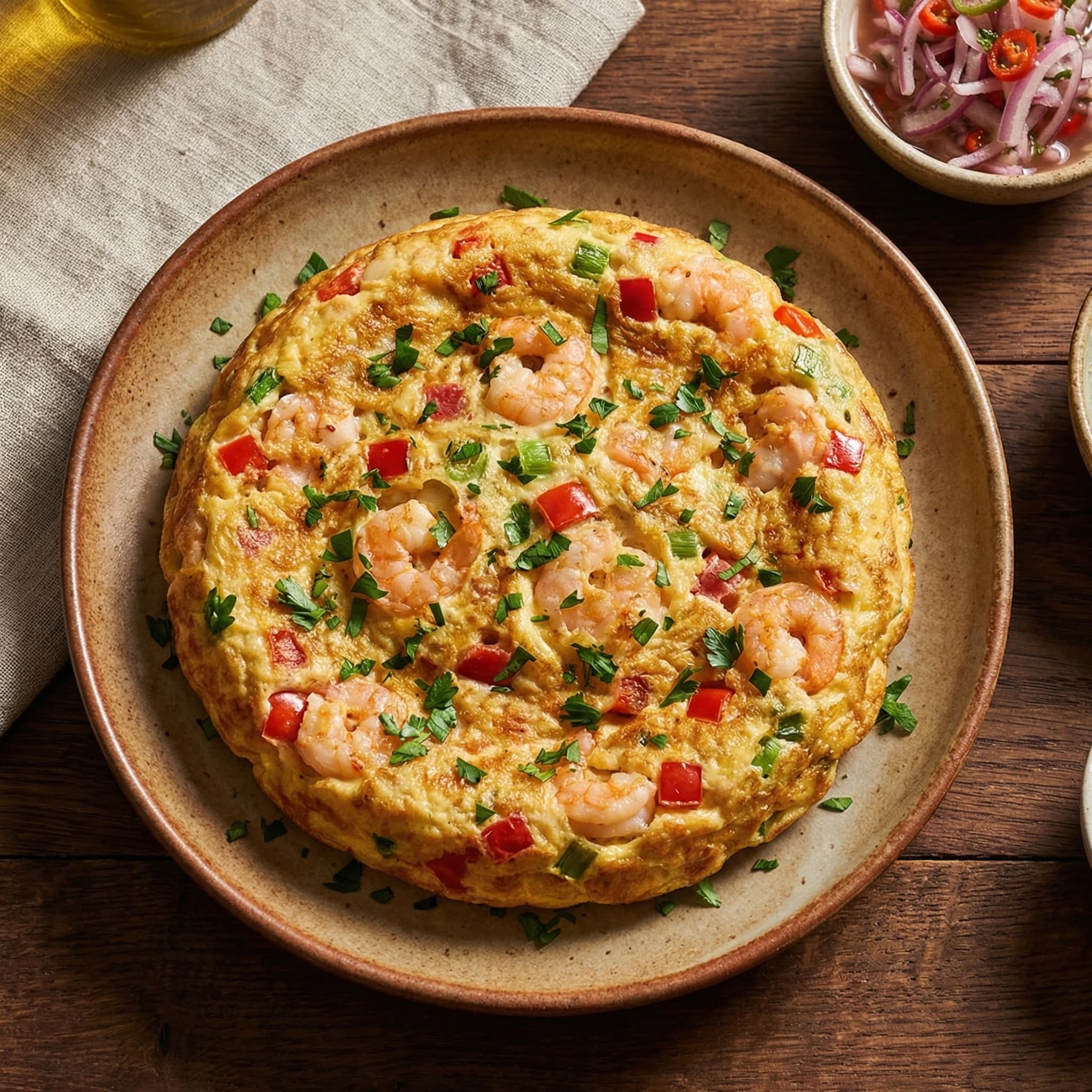 Peruvian Shrimp Omelet