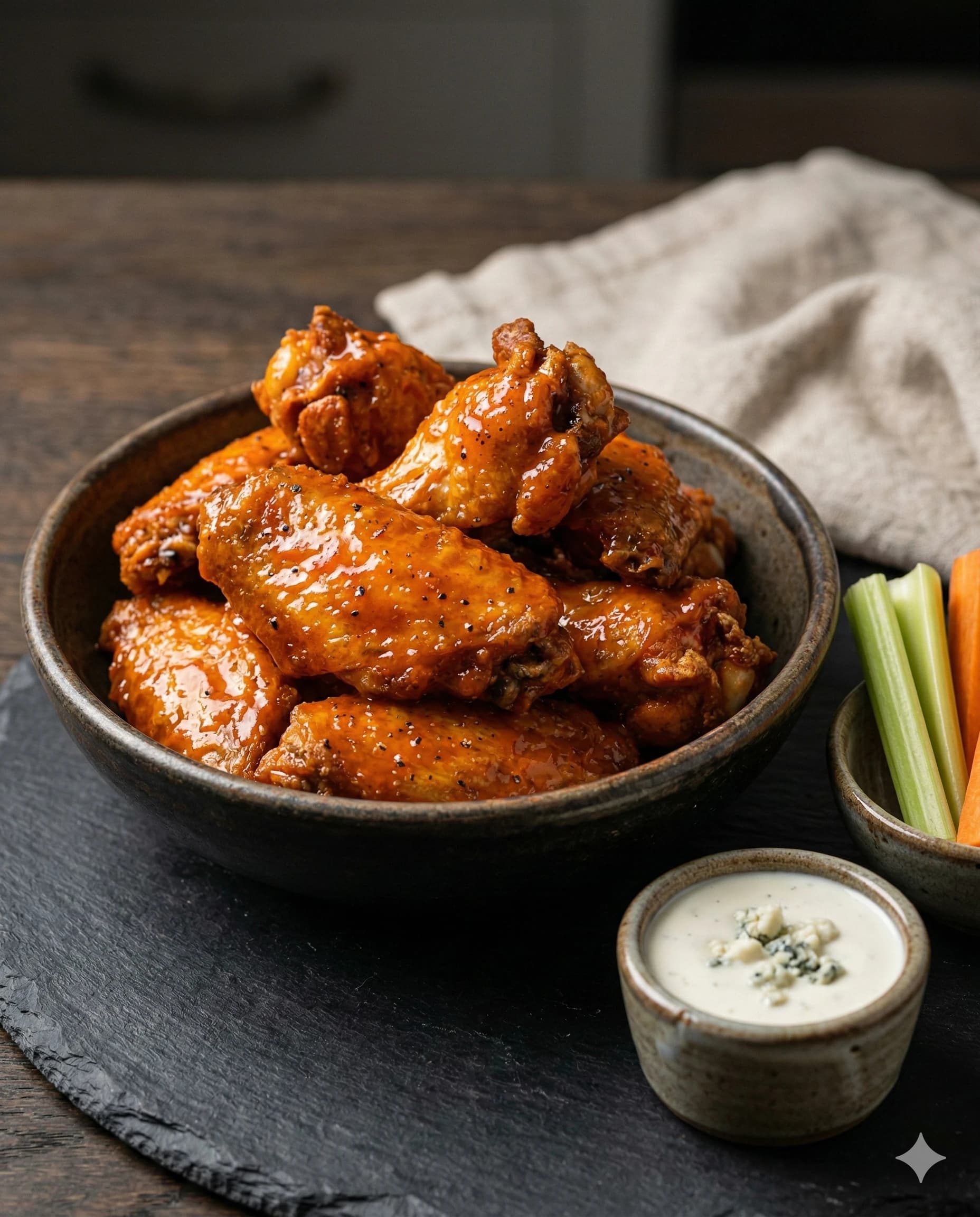 Alitas de Pollo con Salsa Búfalo