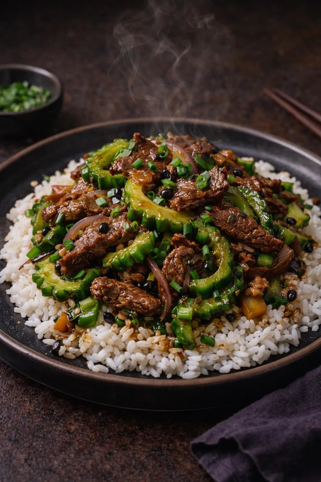 Balsamina Saltada con Tausi