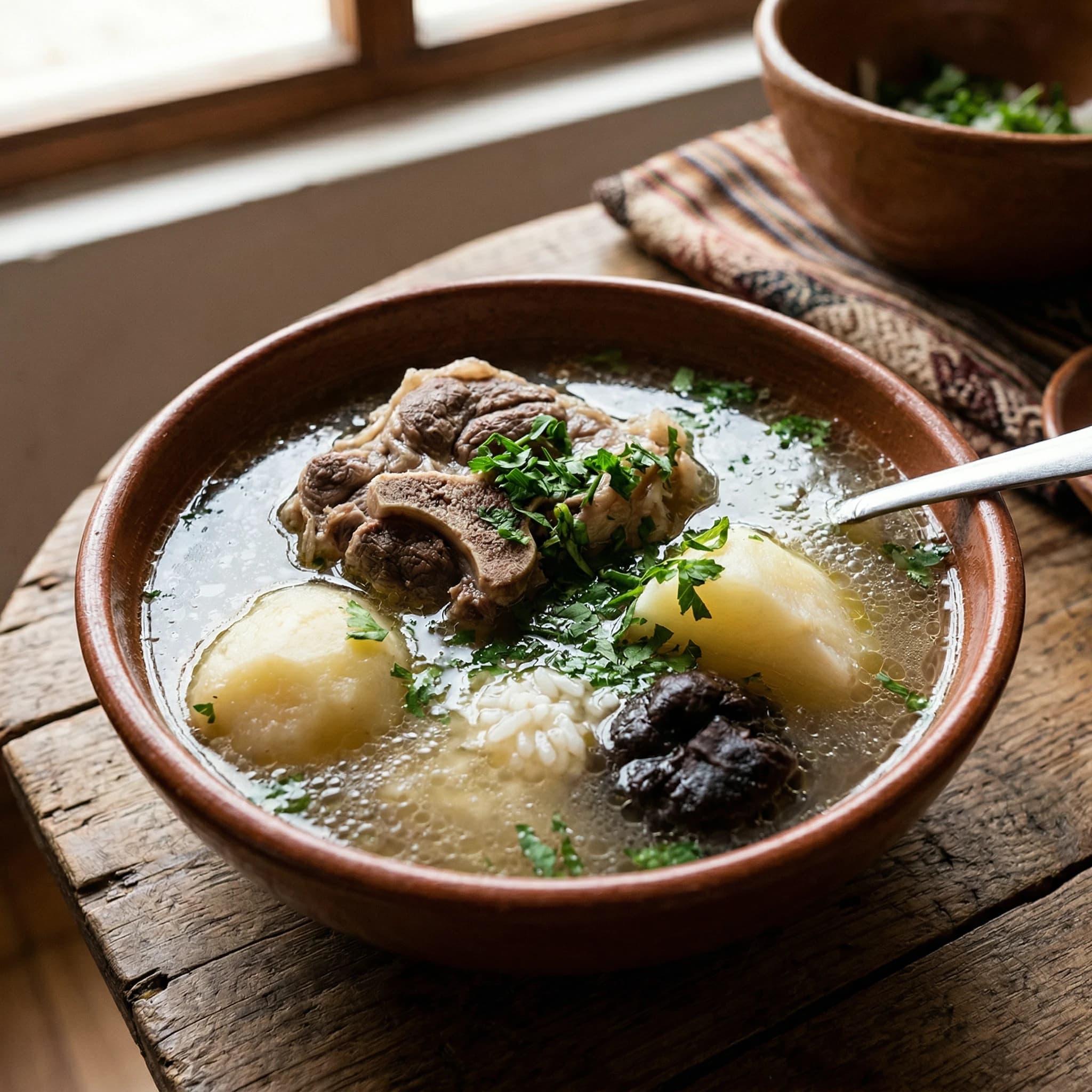 Caldo de cabeza de carnero