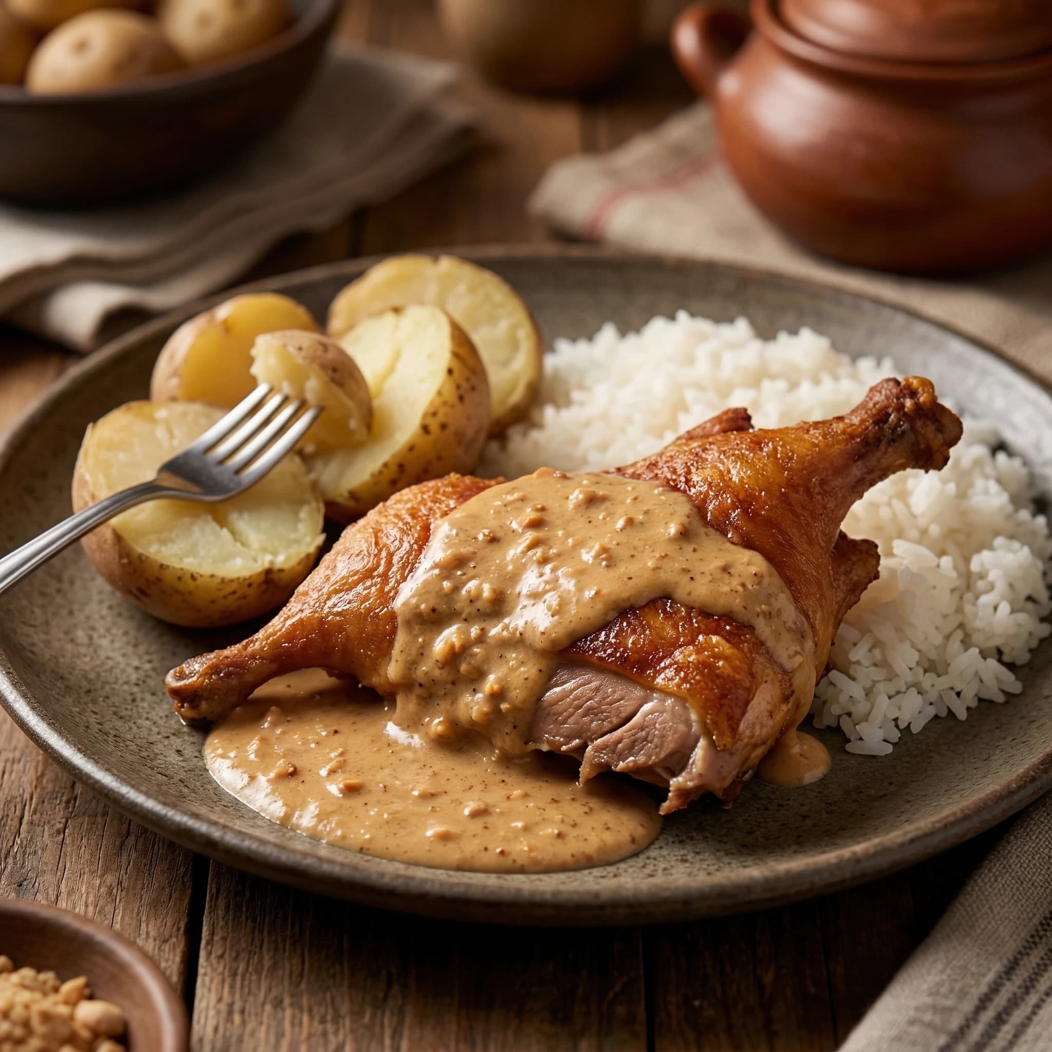 Cuy in Peanut Sauce