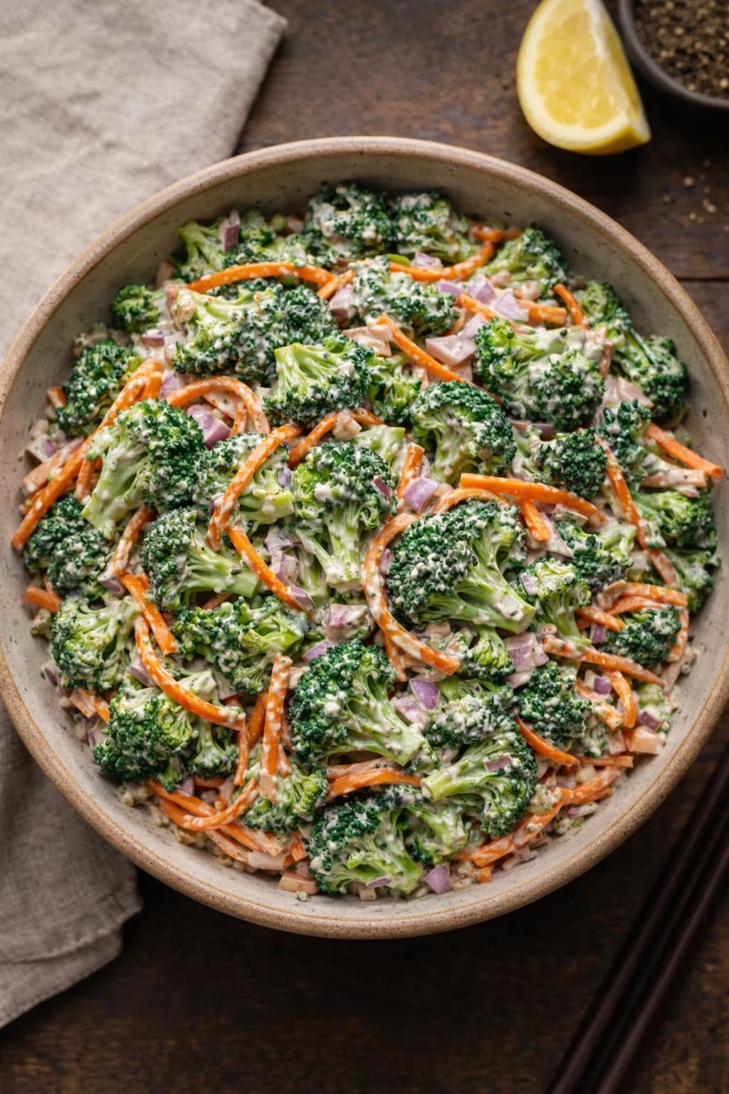 Creamy Broccoli and Carrot Salad