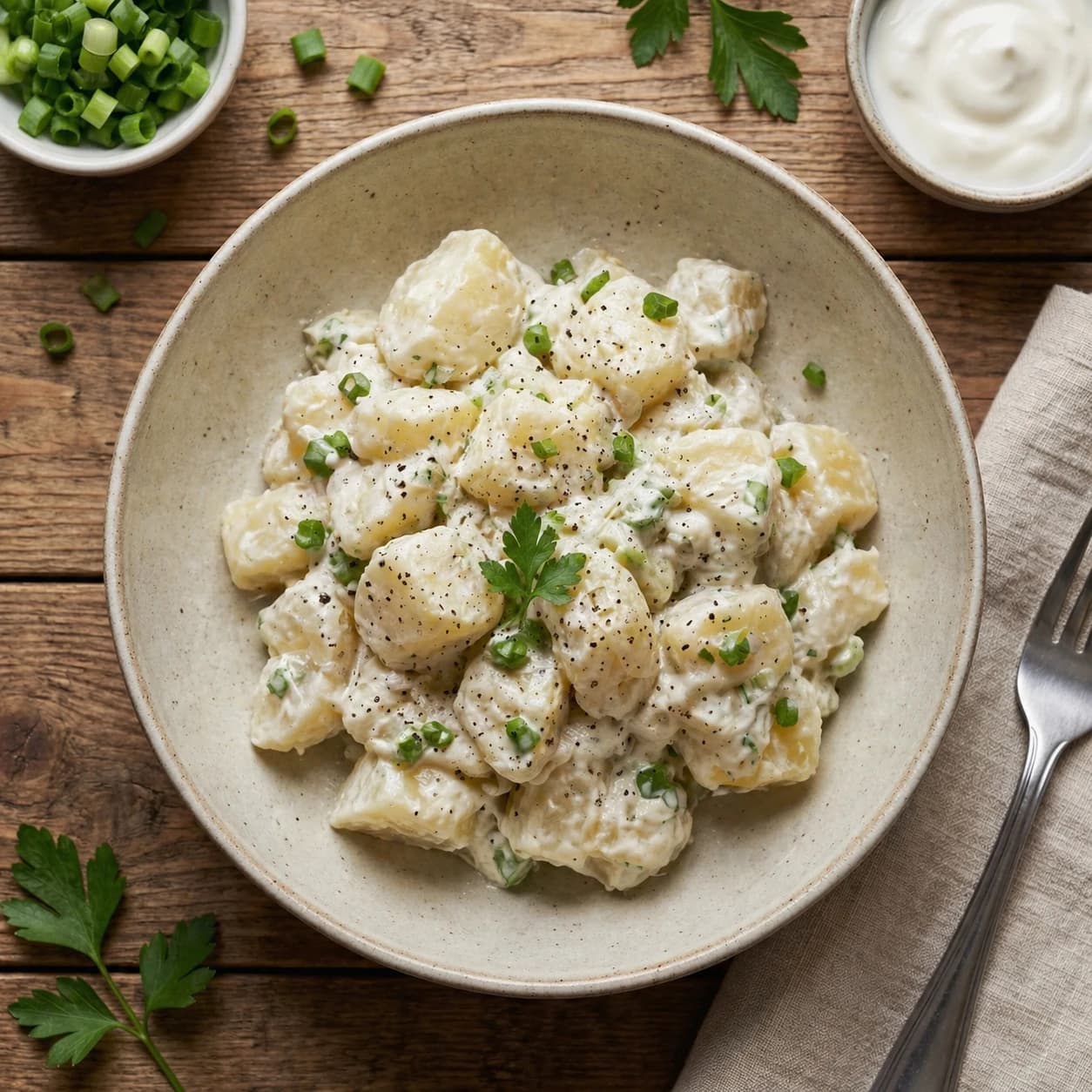 Creamy Potato Salad With Yogurt And Scallions