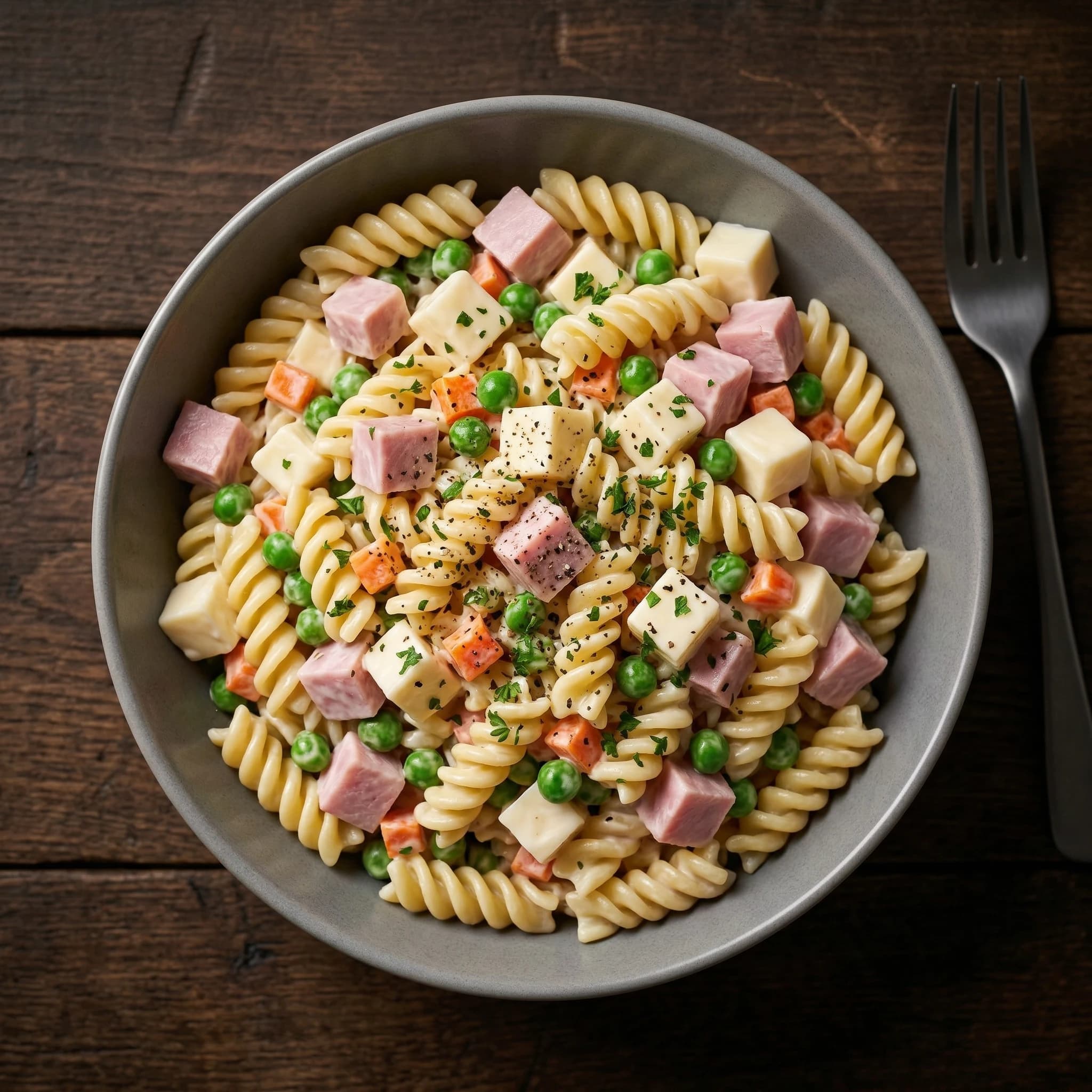 Ensalada de Pasta con Jamón y Queso