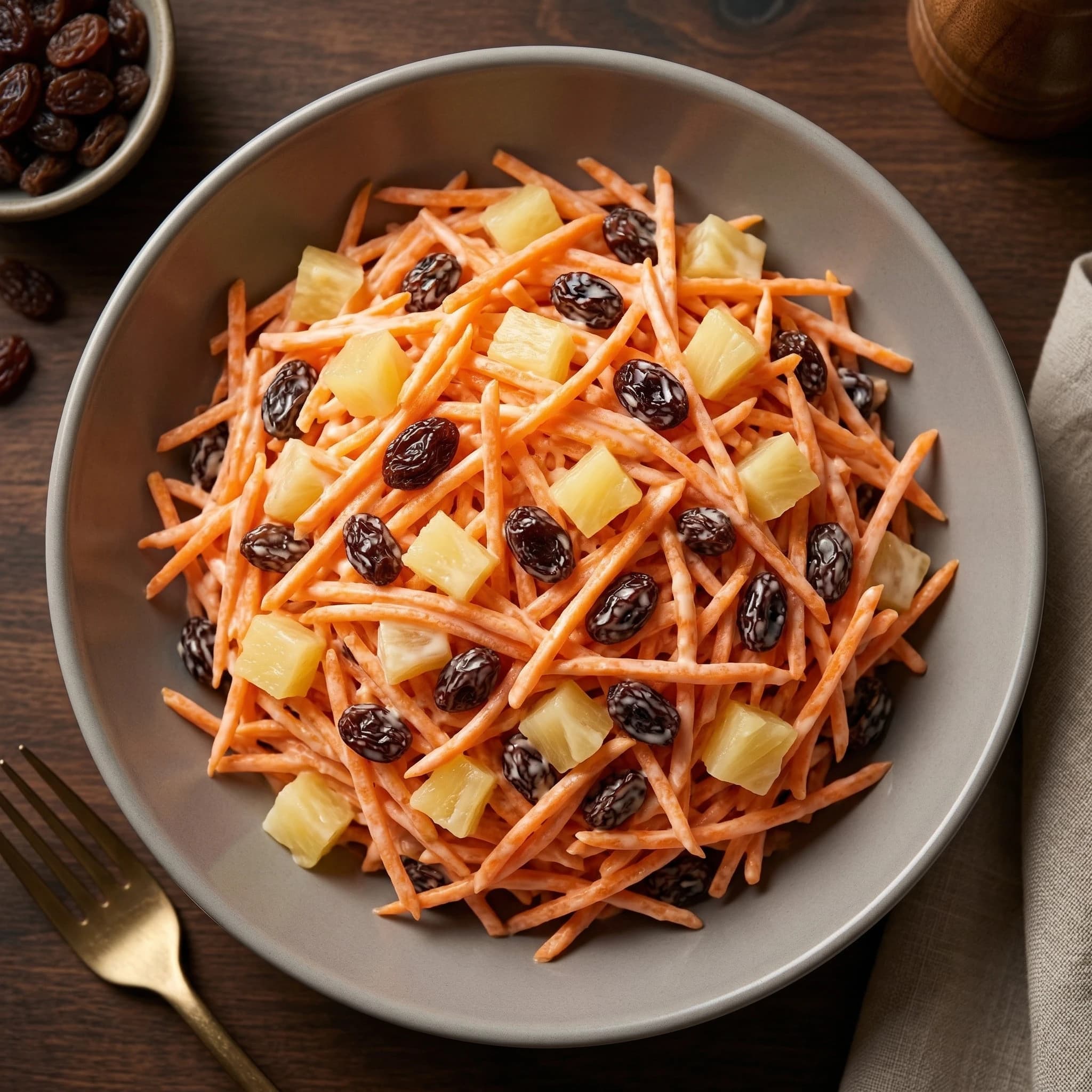 Carrot, Pineapple, And Raisin Salad
