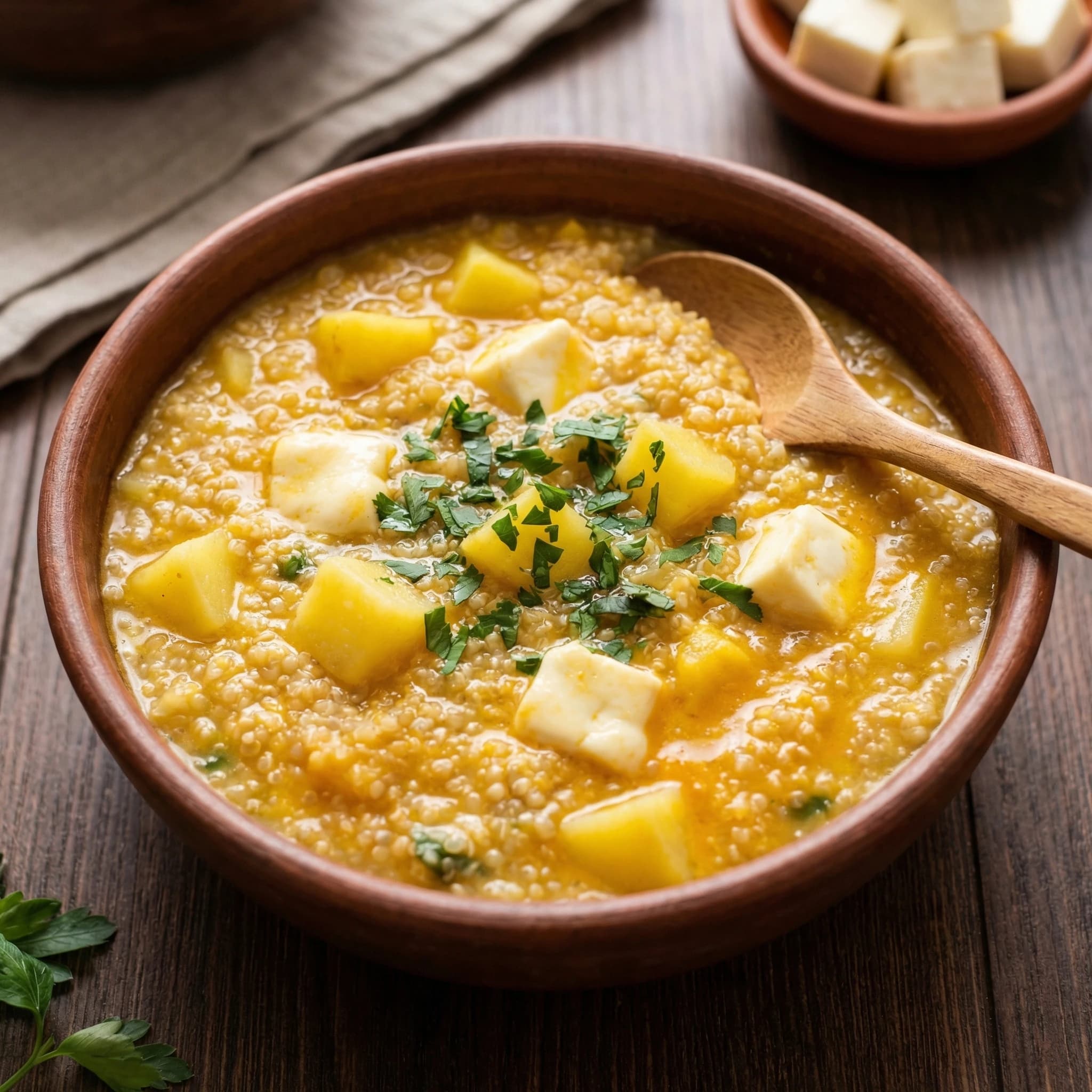 Peruvian Quinoa and Cheese Stew