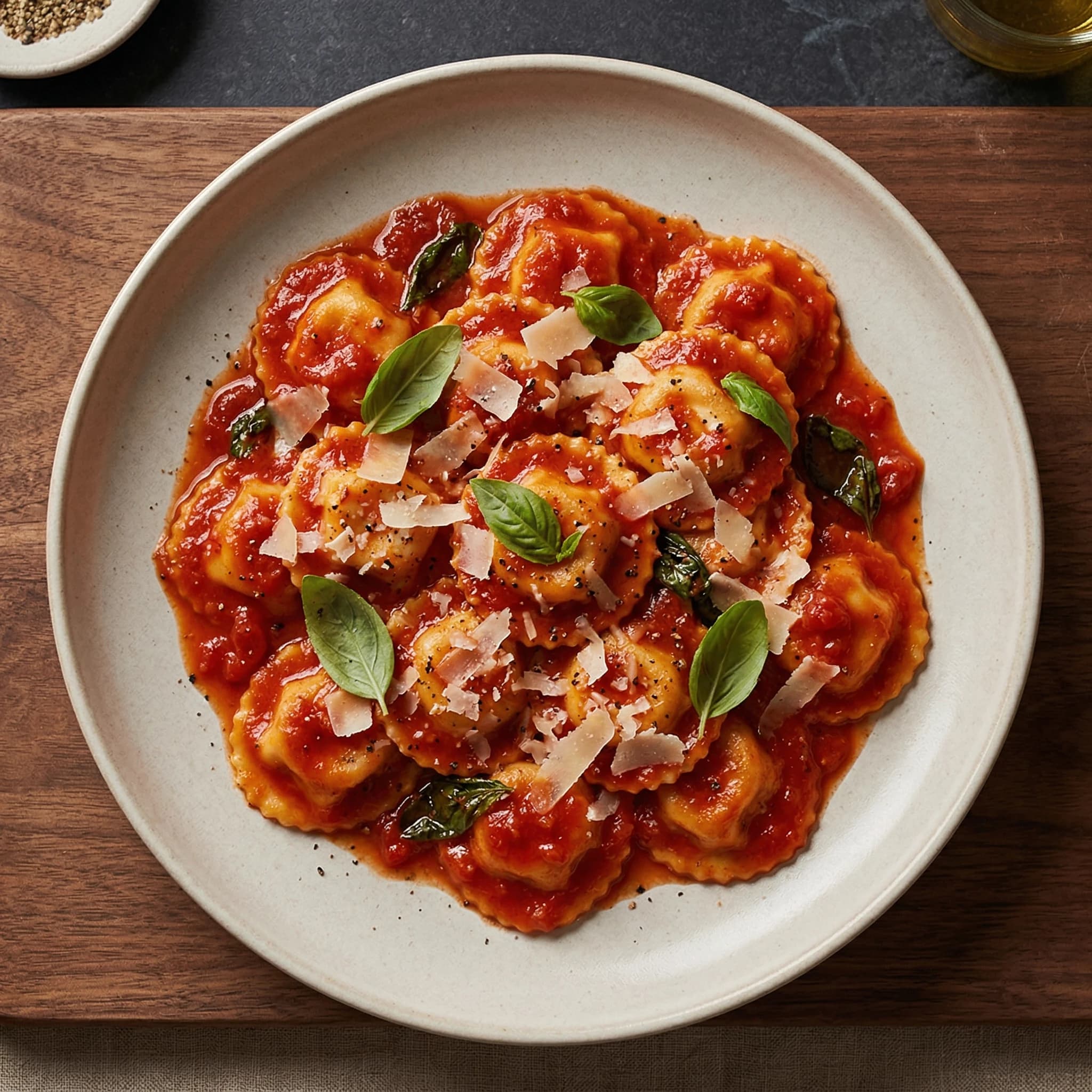 Beef Ravioli with Tomato Sauce