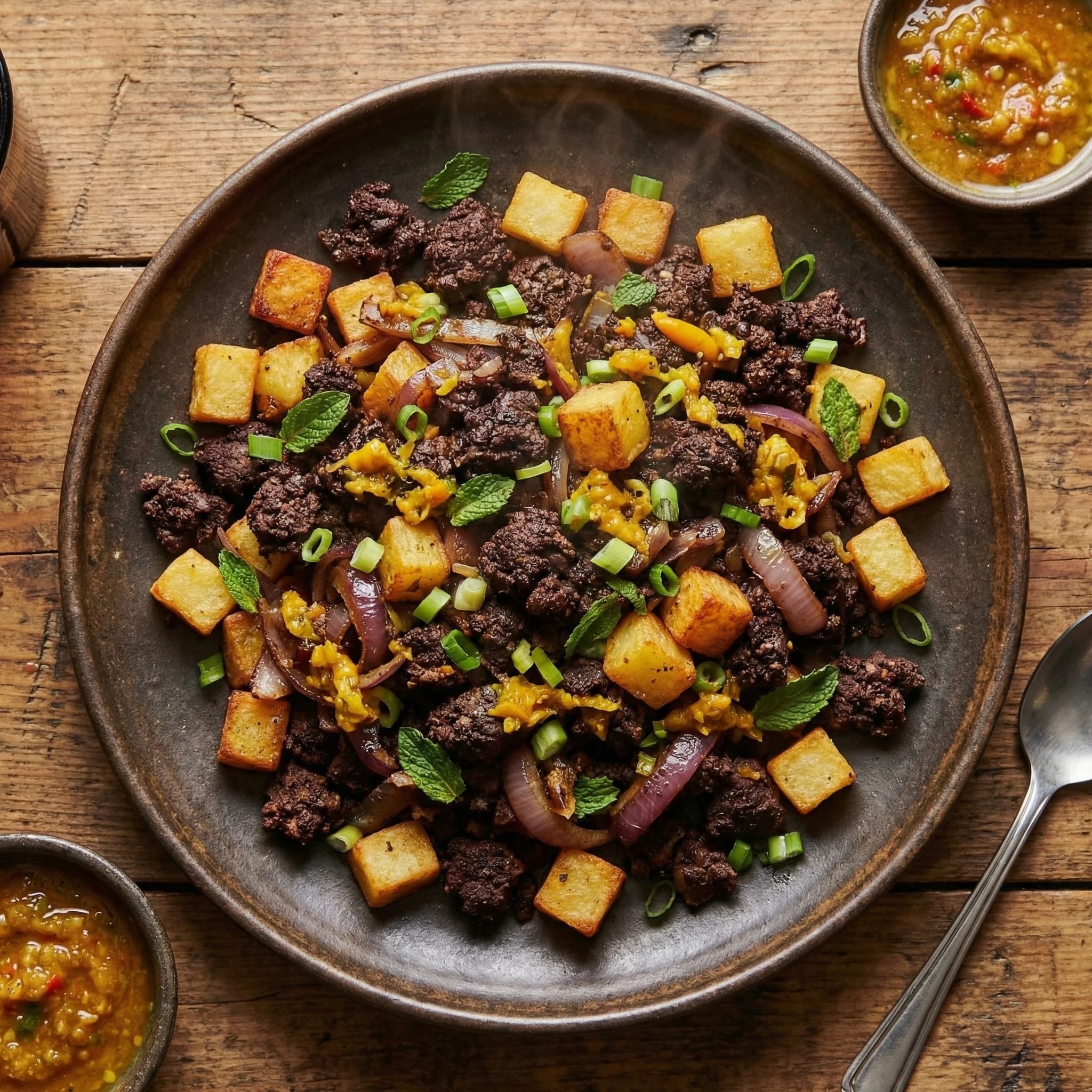 Peruvian Creole Chicken Blood Hash