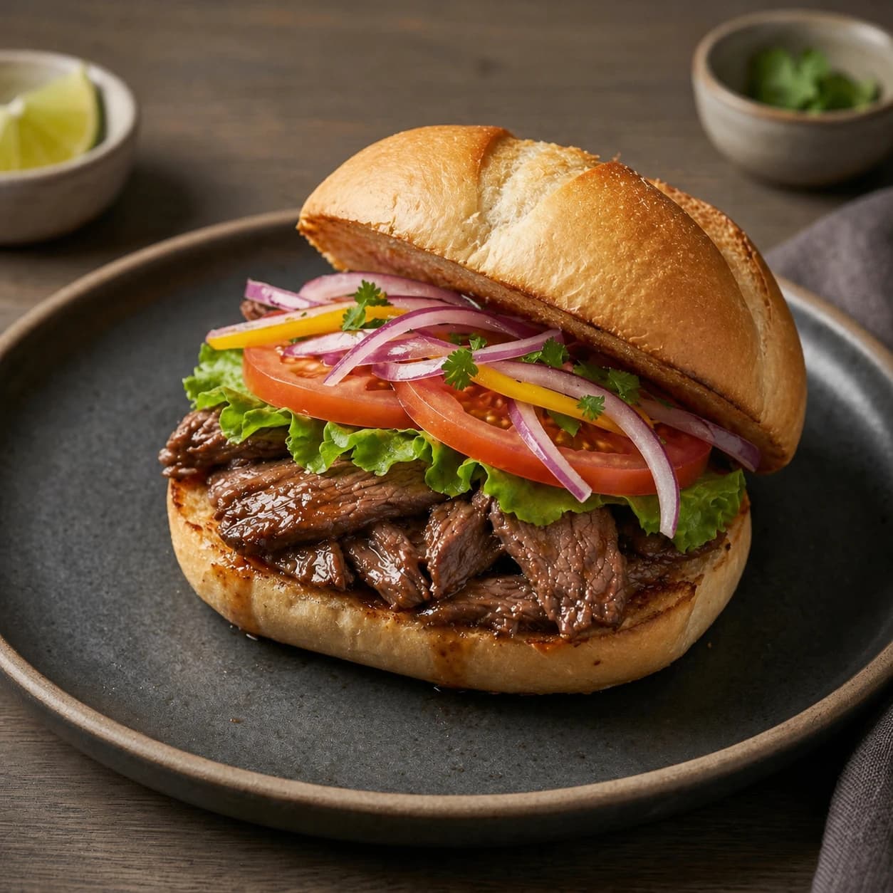 Peruvian Braised Beef Sandwich