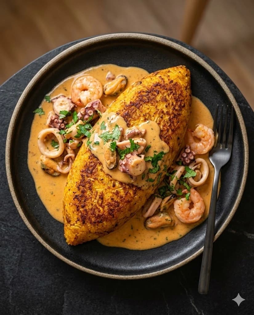 Tacu Tacu con Mariscos